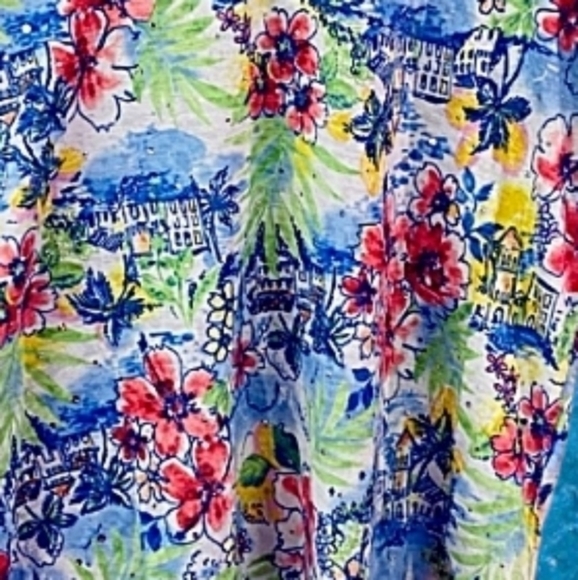 Cathy Daniels M Embellished Multicolor Floral Print Short Sleeve Blouse - Picture 4 of 5